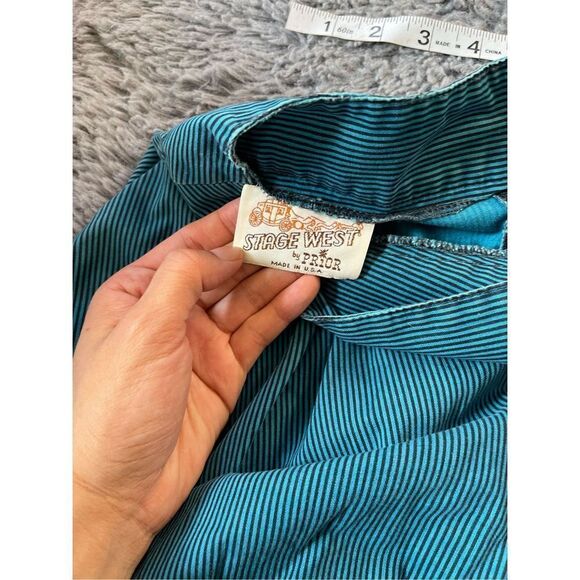 Vintage prairie style blouse and skirt set stripe with oversized collar size xs - Picture 9 of 11